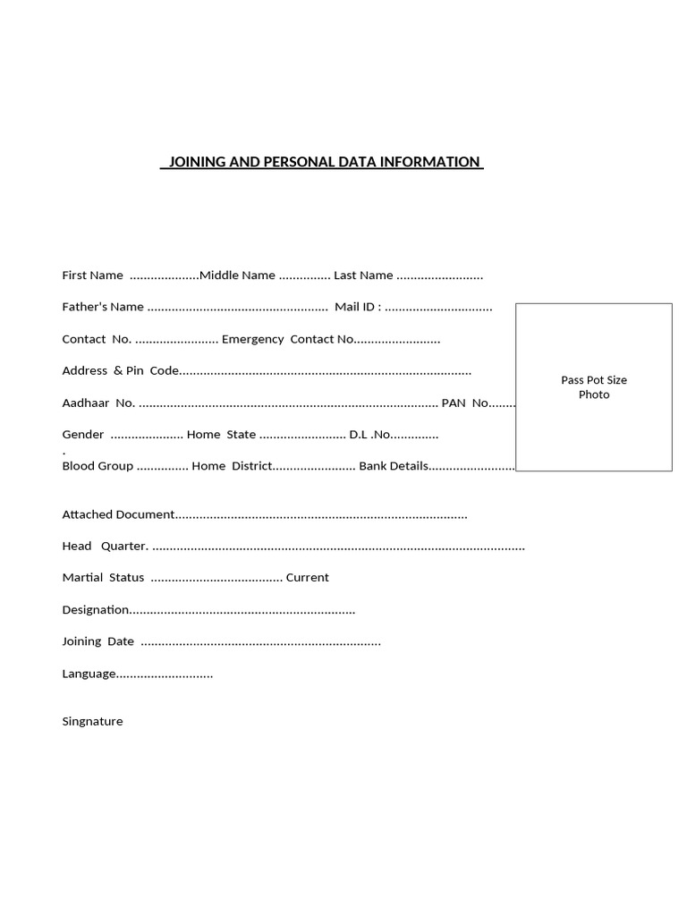 Joining Form | PDF