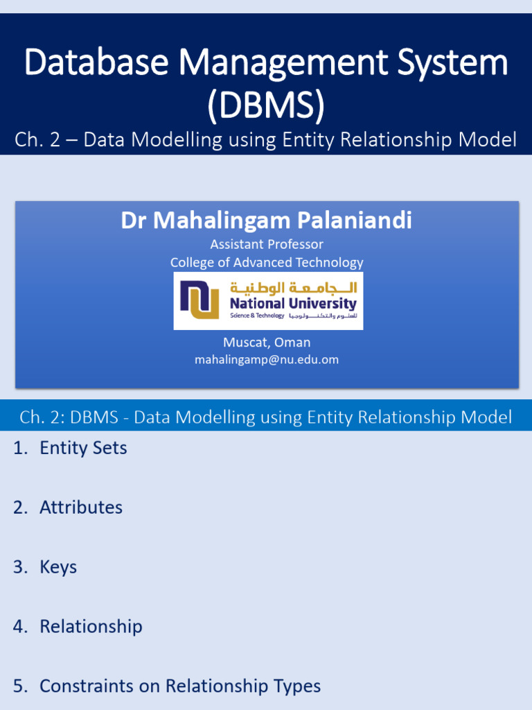 Chap 2 - DBMS-Data Models-ER | PDF | Databases | Database Design