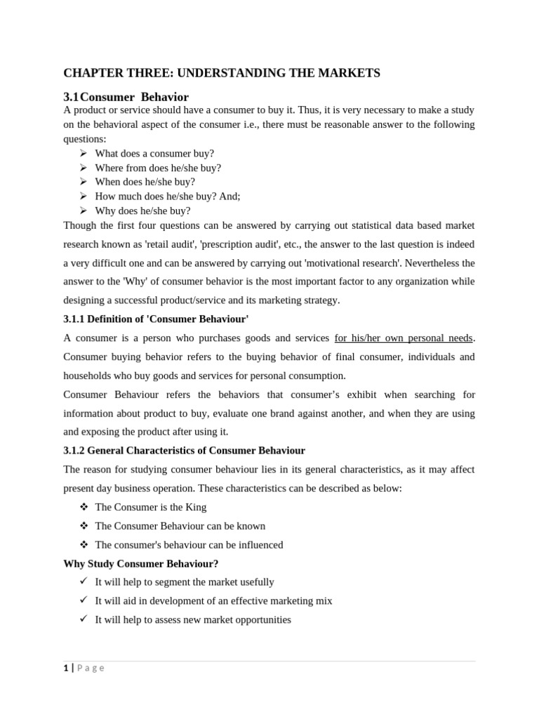 Chapter - 3 (2) Principle | PDF | Consumer Behaviour | Marketing