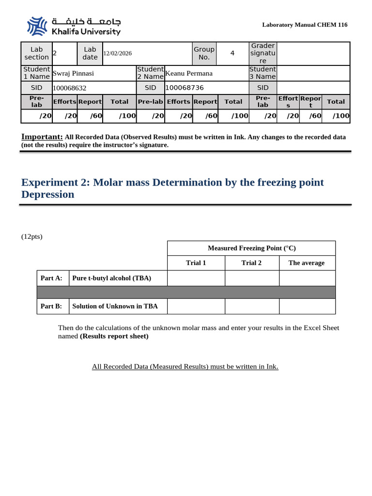 Lab Report 2 | PDF | Melting Point | Physical Quantities