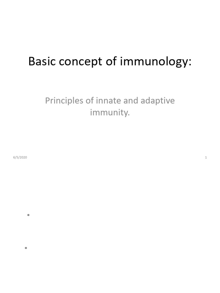 WEEK 1 Basic Concept of Immunology | PDF | Immune System | T Helper Cell