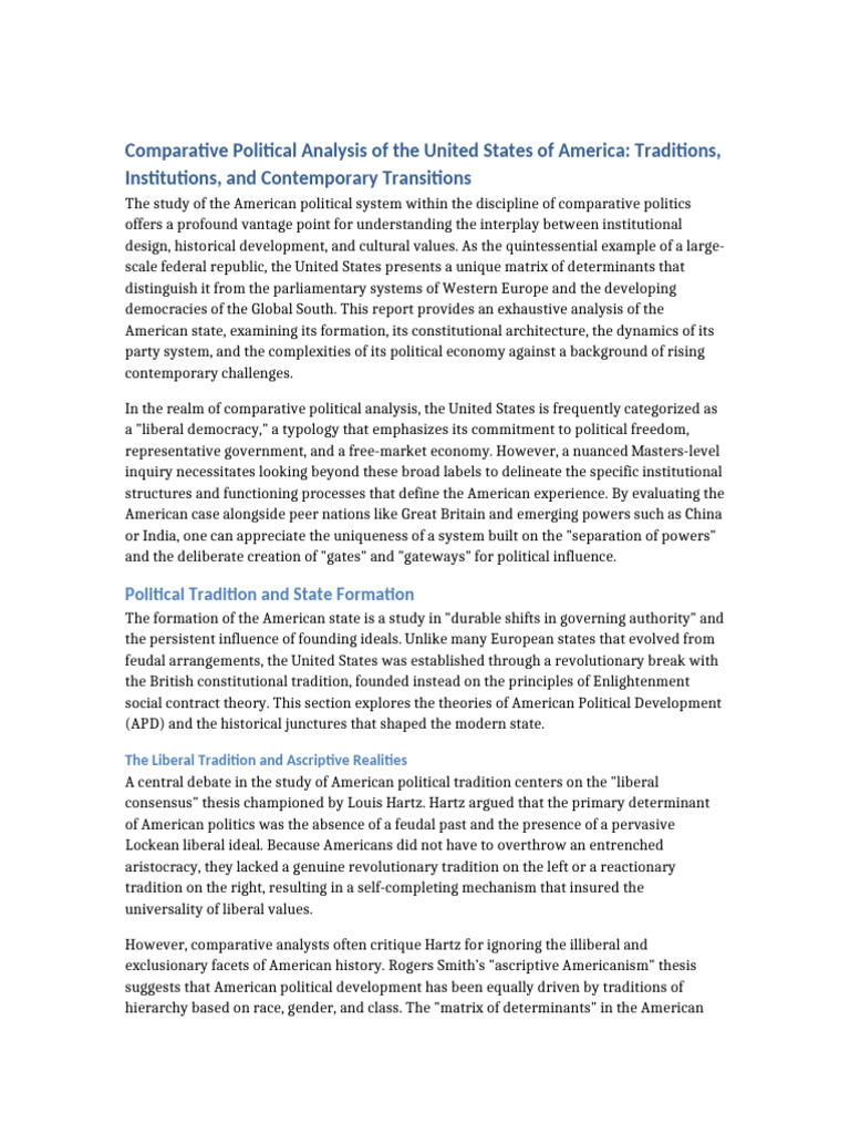 US Political Analysis Enhanced-1 | PDF | Political Parties | Separation ...