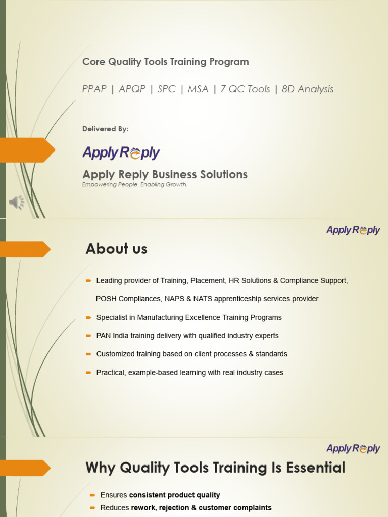 Quality Tools Training 2026 | PDF
