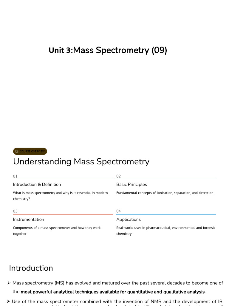 Mass Spectrometry Final | PDF | Mass Spectrometry | Time Of Flight Mass ...