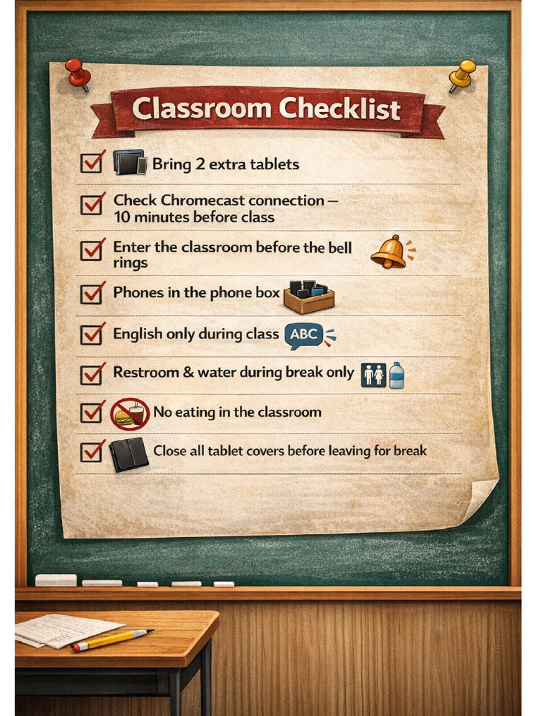 Classroom Checklist Poster | PDF