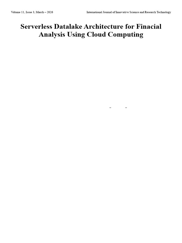 Serverless Datalake Architecture For Finacial Analysis Using Cloud ...