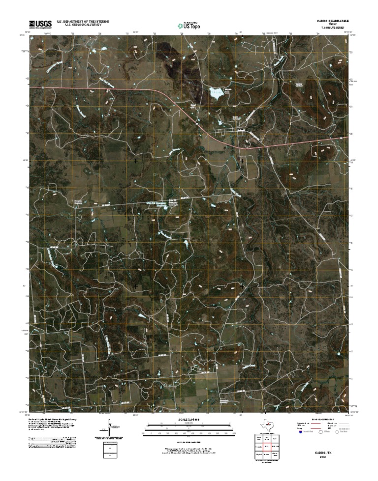 Caddo, TX 7.5-Minute Quadrangle Map | PDF | Geomatics | Cartography