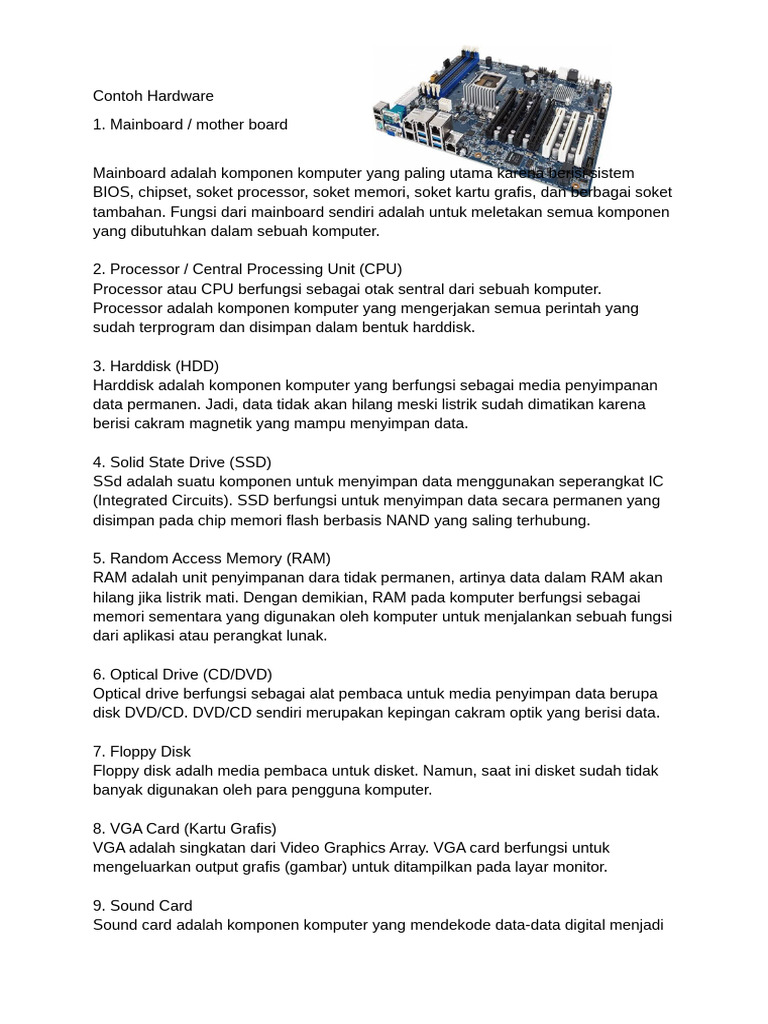 Contoh Hardware | PDF