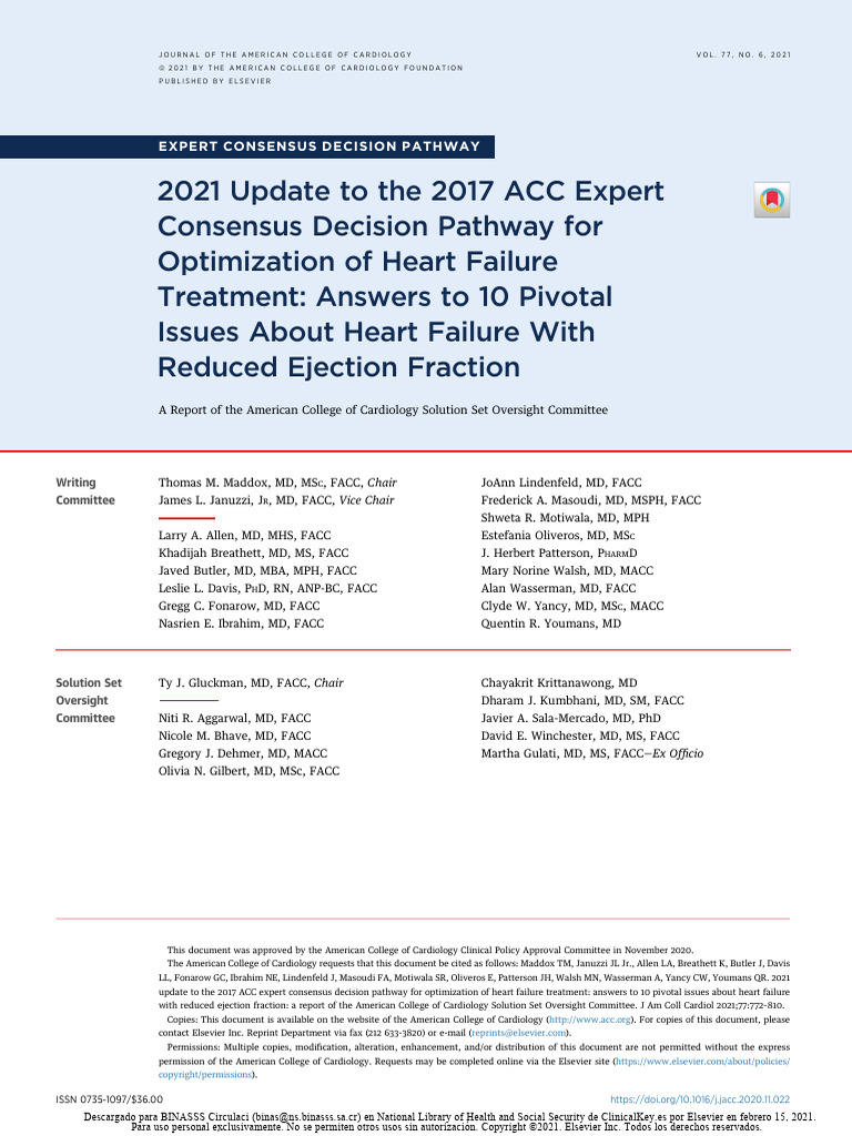 Heart Failure Treatment ACC 2021 Update | PDF | Palliative Care | Heart ...