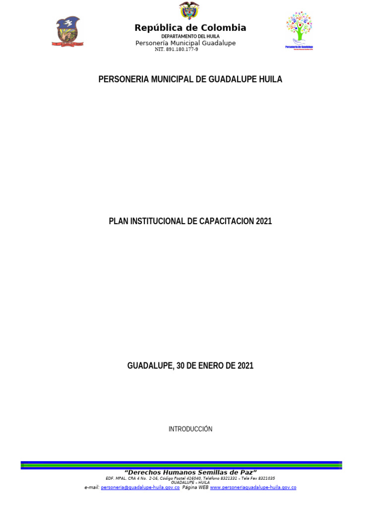 01. PLAN DE CAPACITACION | PDF | Institución | Derechos humanos