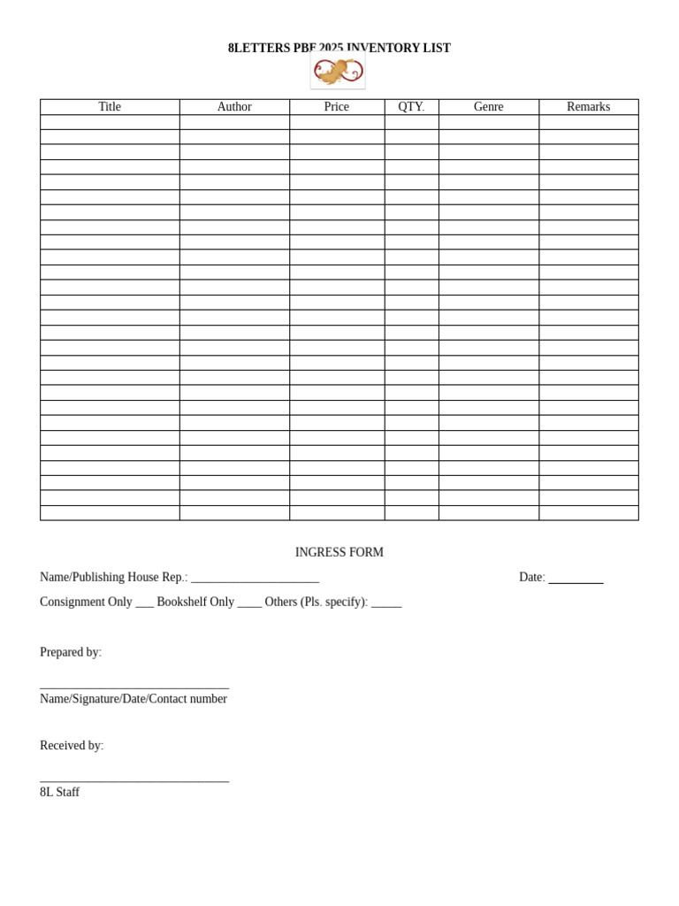PBF 2026 Inventoryforms | PDF