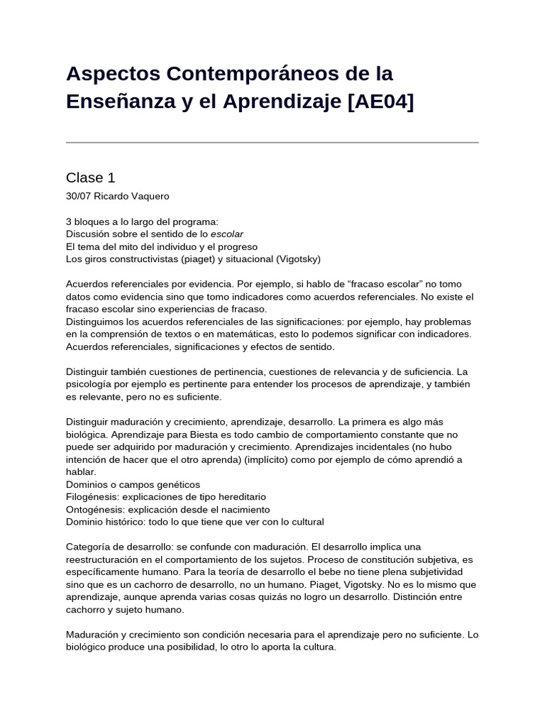 Aspectos Contemporáneos de La Enseñanza y El Aprendizaje | PDF ...