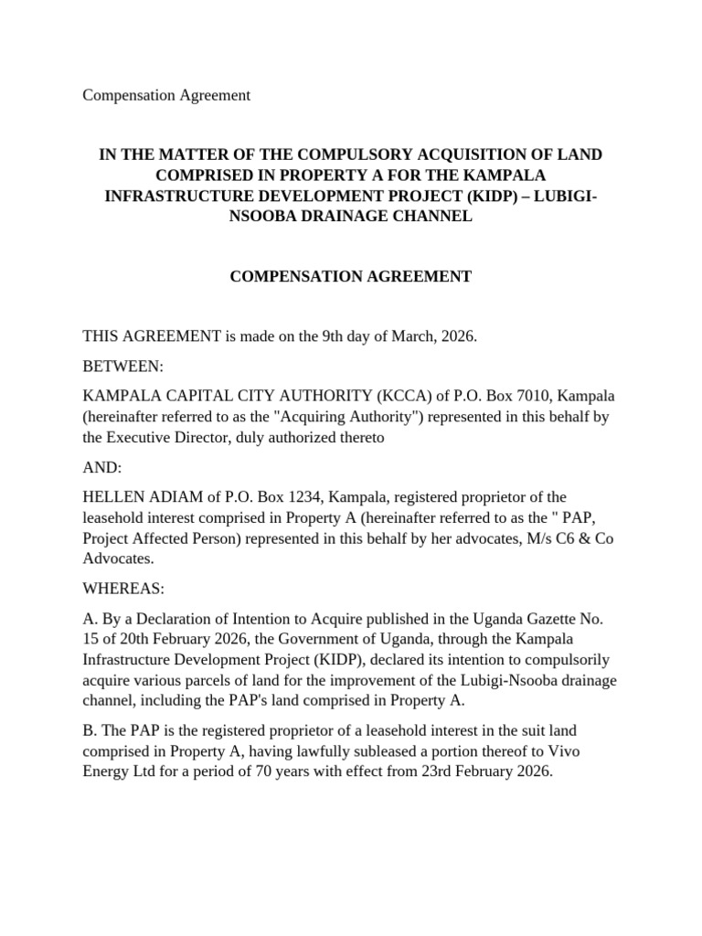 Compensation Agreement | PDF | Valuation (Finance) | Real Estate Appraisal