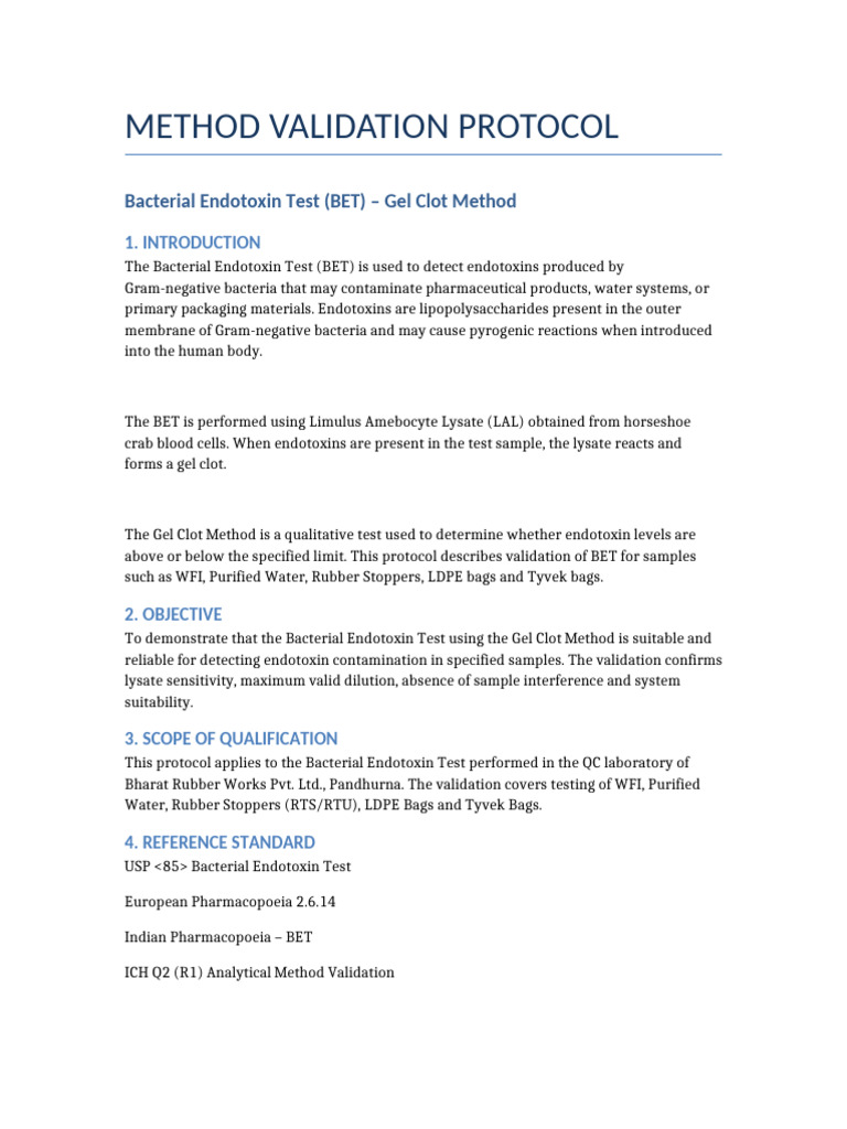 BET Method Validation Protocol | PDF
