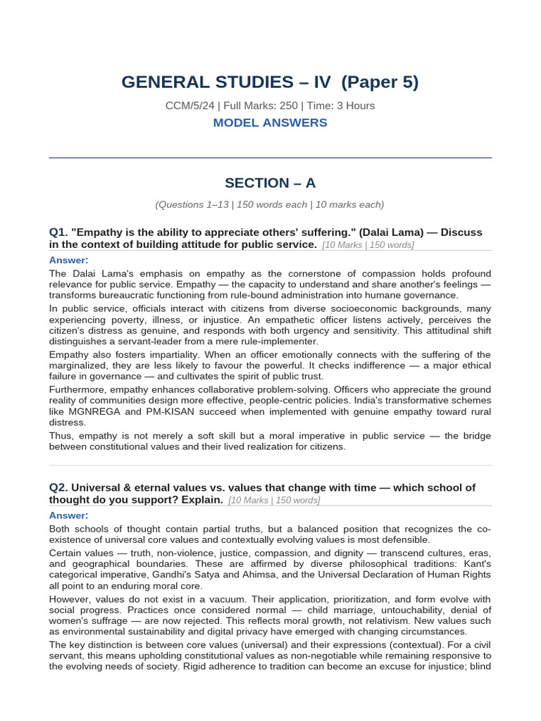 GS IV Model Answers | PDF | Waste Management | Corporate Social ...