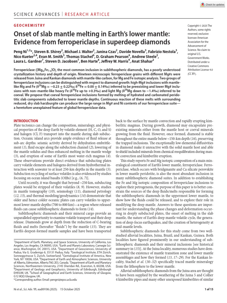 Sciadv Adt9106 | PDF | Diamond | Earth Sciences