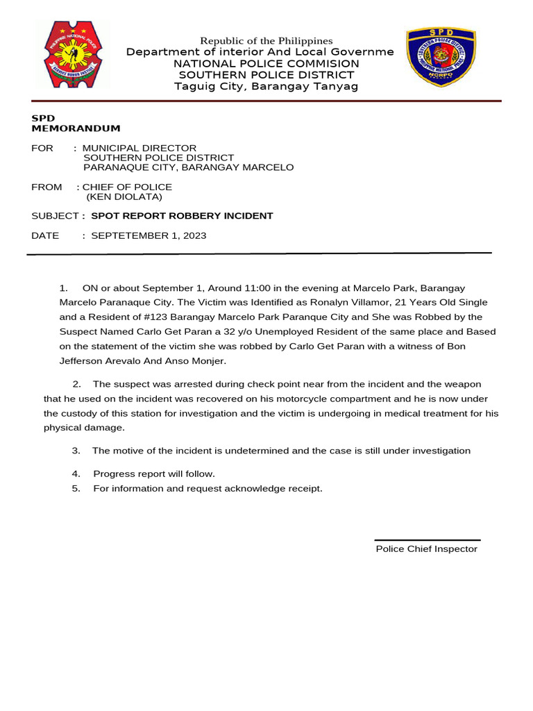 Spot Report | PDF