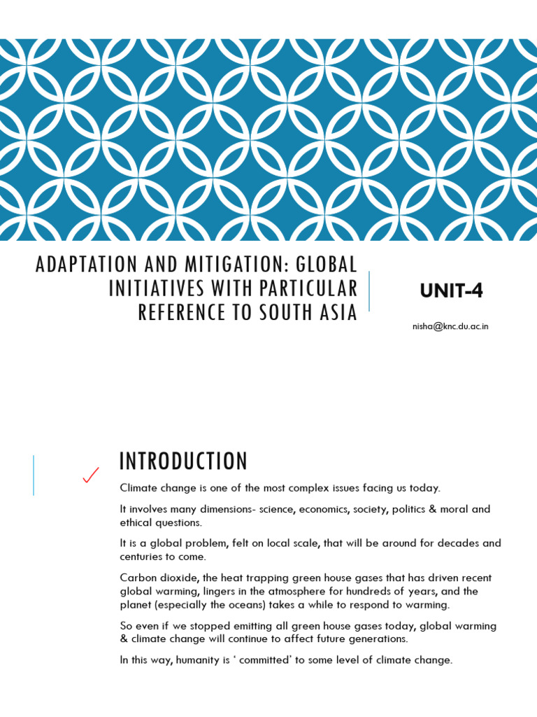 Unit 4 Adaptation and | PDF | Climate Change Mitigation | Climate Change