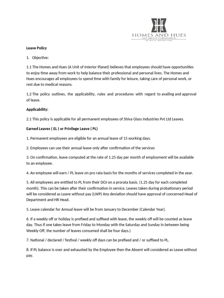Leave Policy New Ip | PDF | Sick Leave | Parental Leave