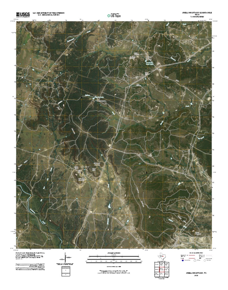 Topographic Map of Shell Mountains PDF United States Geological Survey Surveying