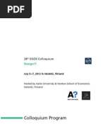 EGOS Colloquium 2012 Program Book | PDF | Automated Teller ...