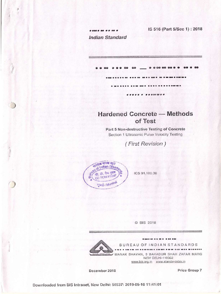 Is 516 Part 5sec 1 2018 USPV Test Compressed | PDF