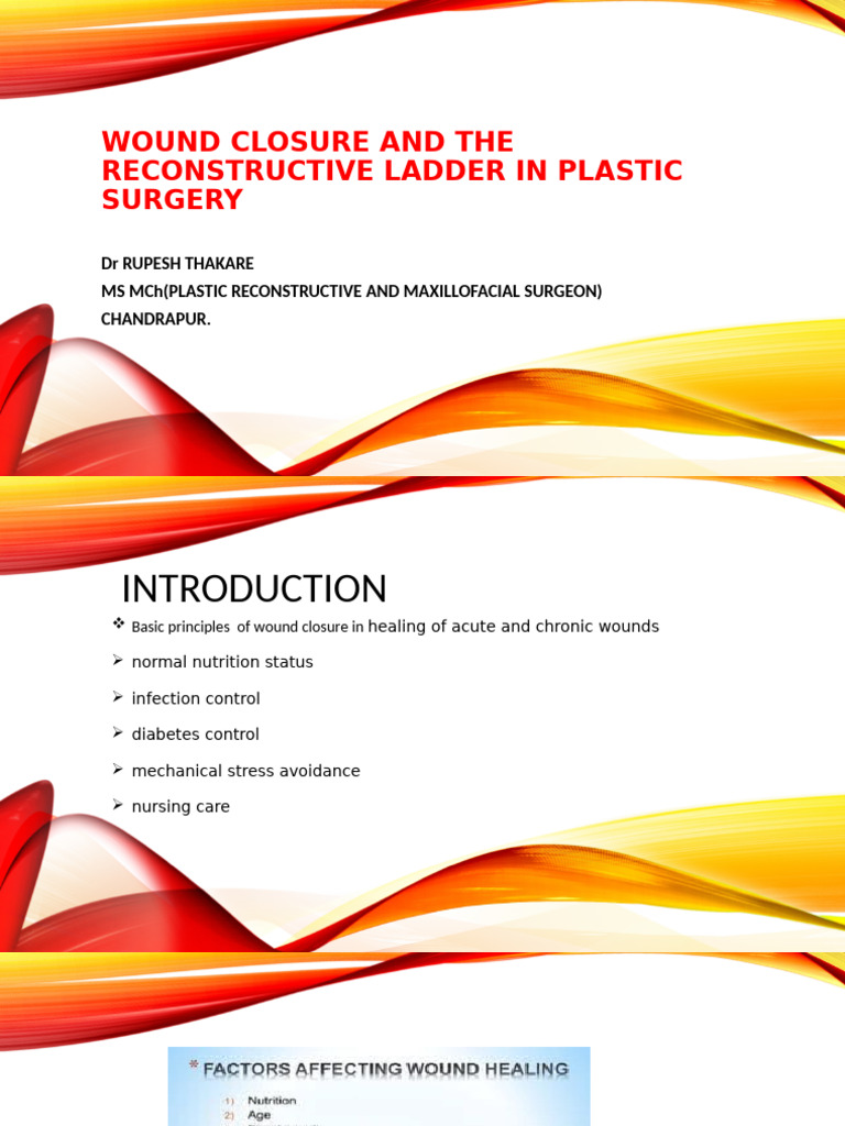 Wound Closure and Rreconstructive Ladder | PDF | Wound | Medical ...