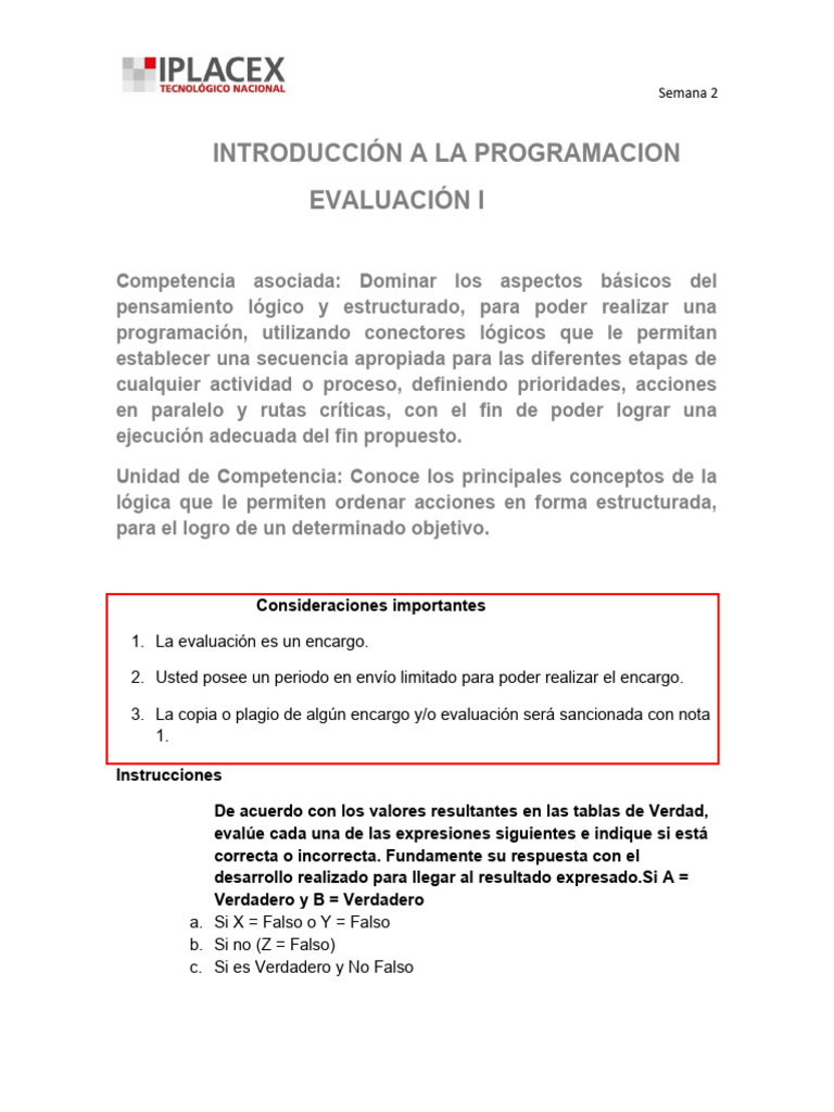 Eva 1 Introduccion A La Programacion | PDF | Lenguaje de programación ...
