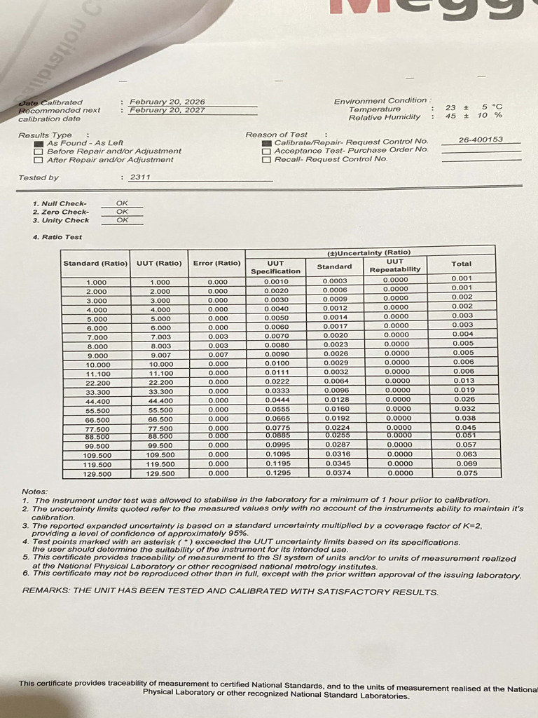 Calibration Certificate | PDF