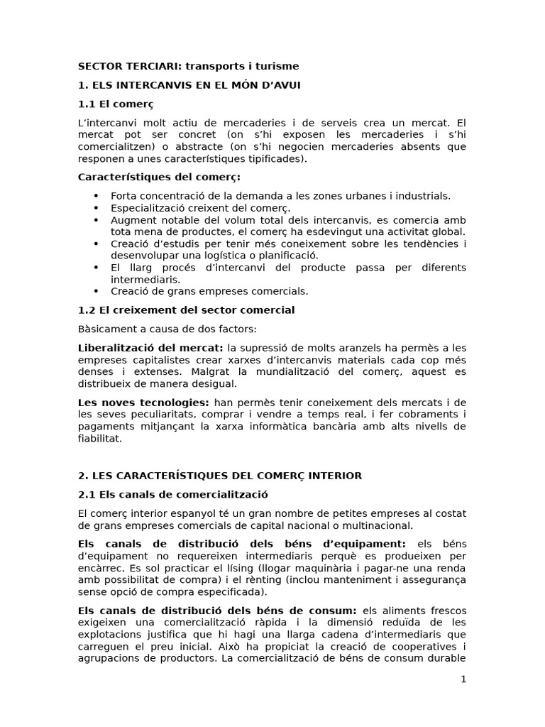 Apunts Tema 13 - TERCIARI Transport | PDF