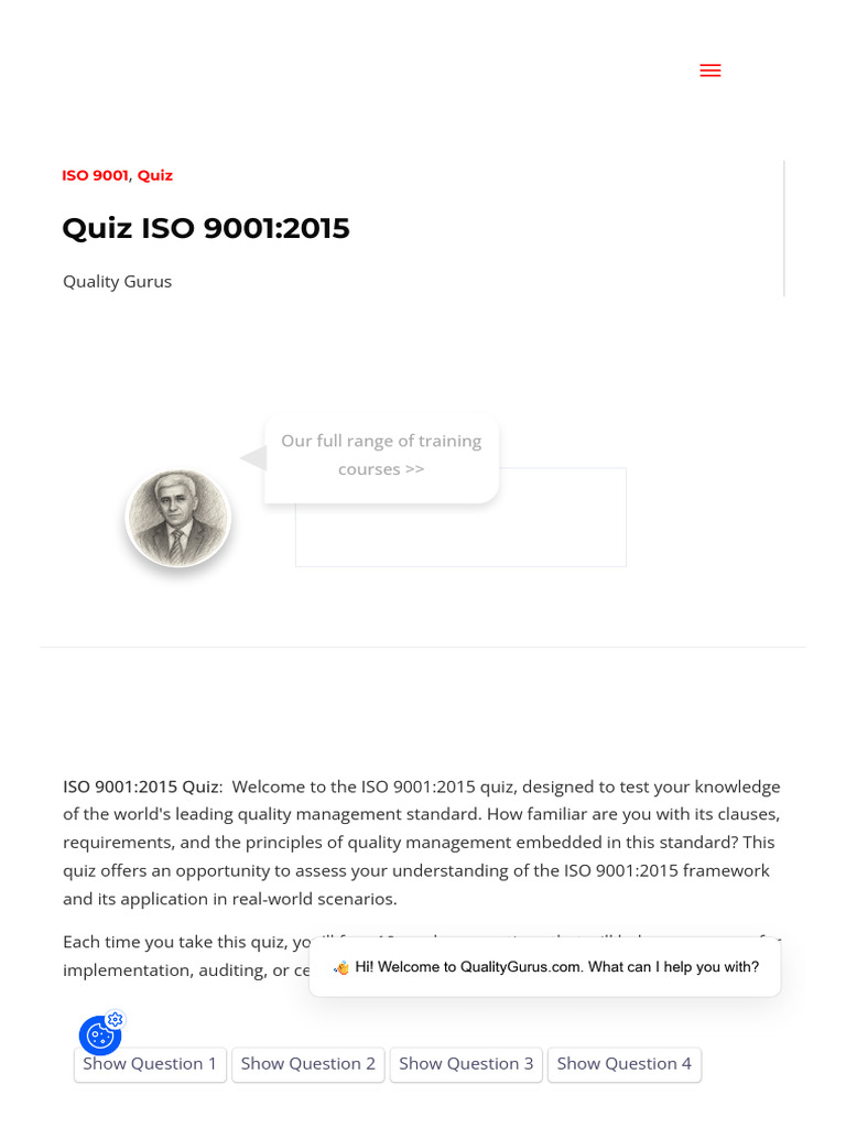 Quiz ISO 9001 - 2015 - Quality Gurus | PDF | Quality Management