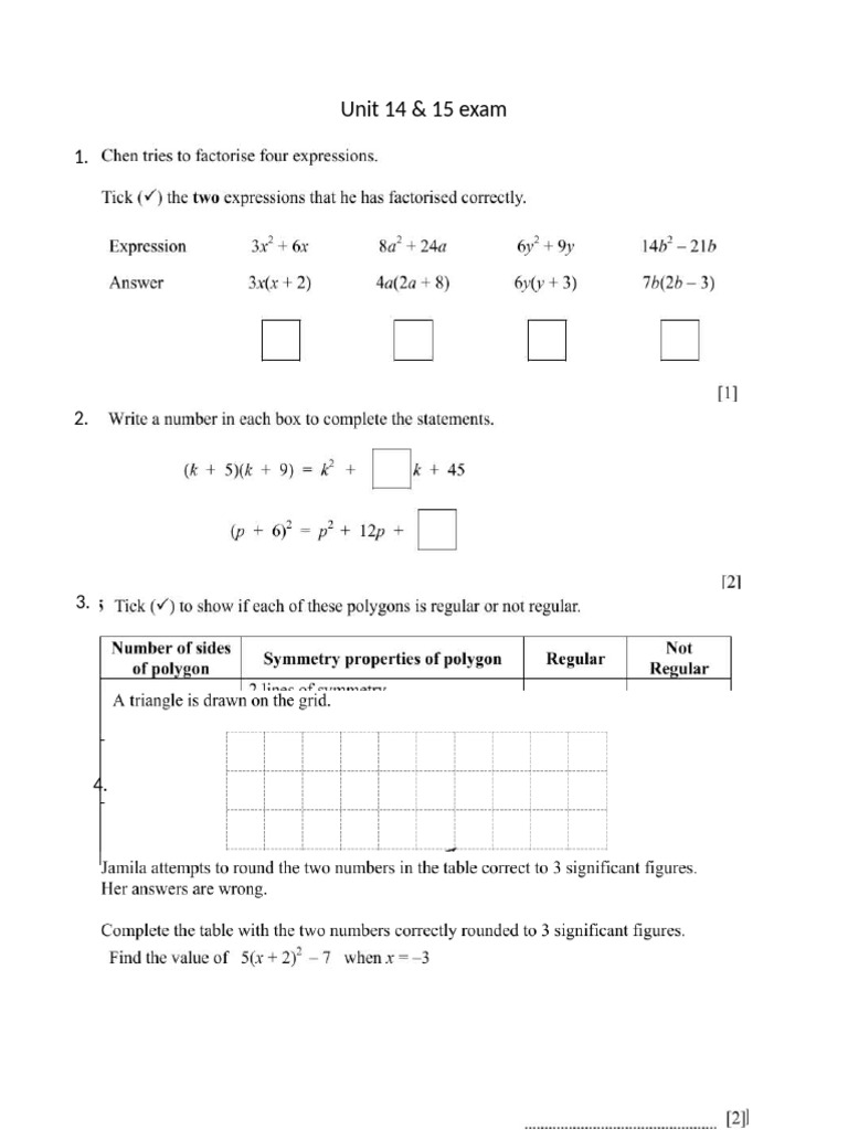 Unit 14 & 15 Exam | PDF