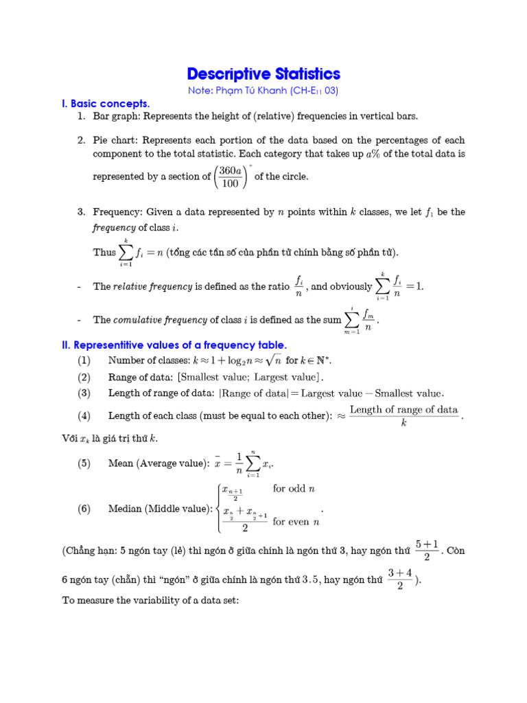 PNS Basics of Descriptive Statistics 3.3.2026 | PDF