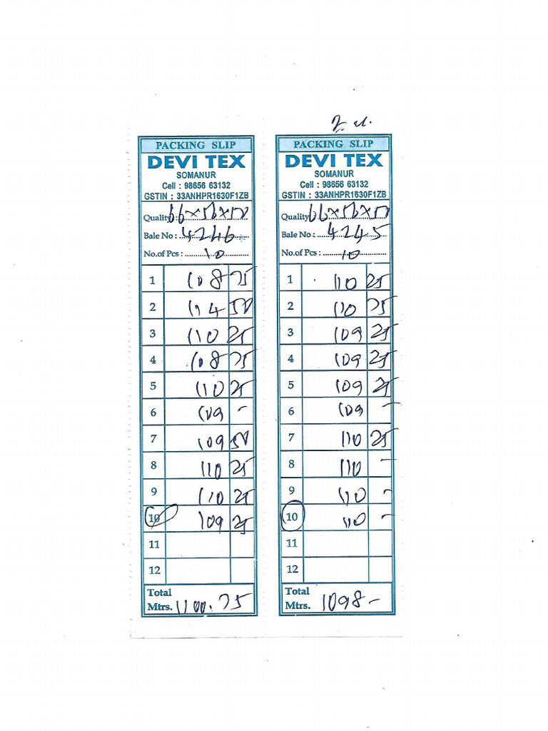 150 Packing Slip | PDF