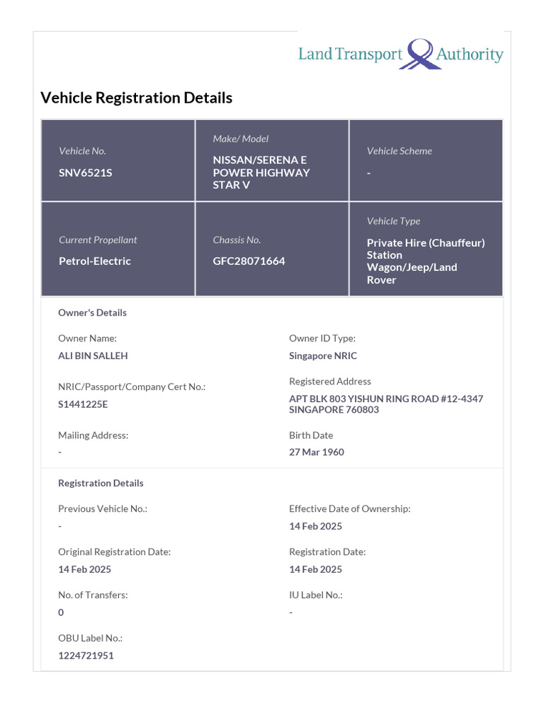PDF Registration Details | PDF | Emission Standard | Vehicles