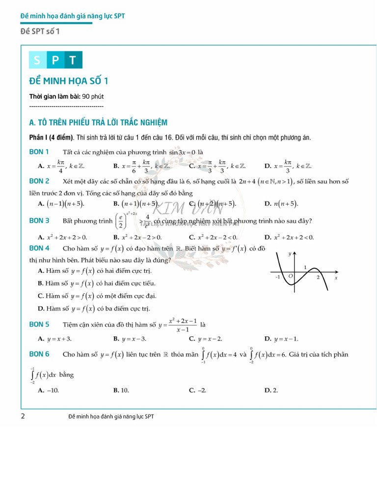Đề SPT Số 1 | PDF