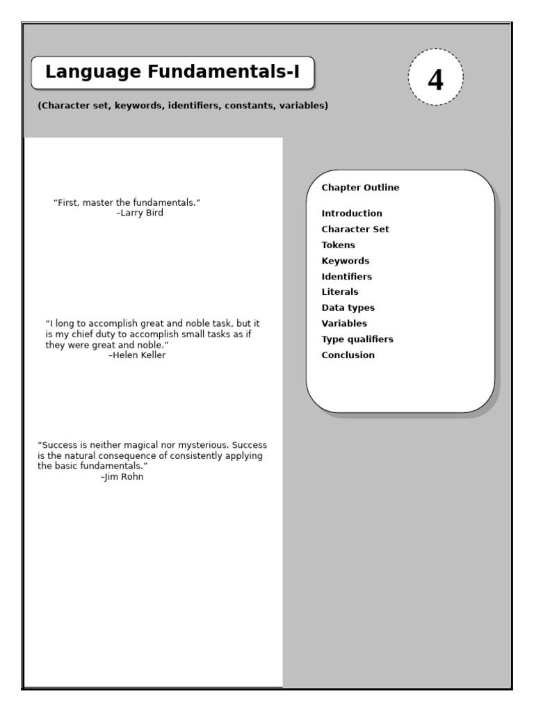 Lesson4 Language Fundamentals | PDF | Computer Programming | Software ...