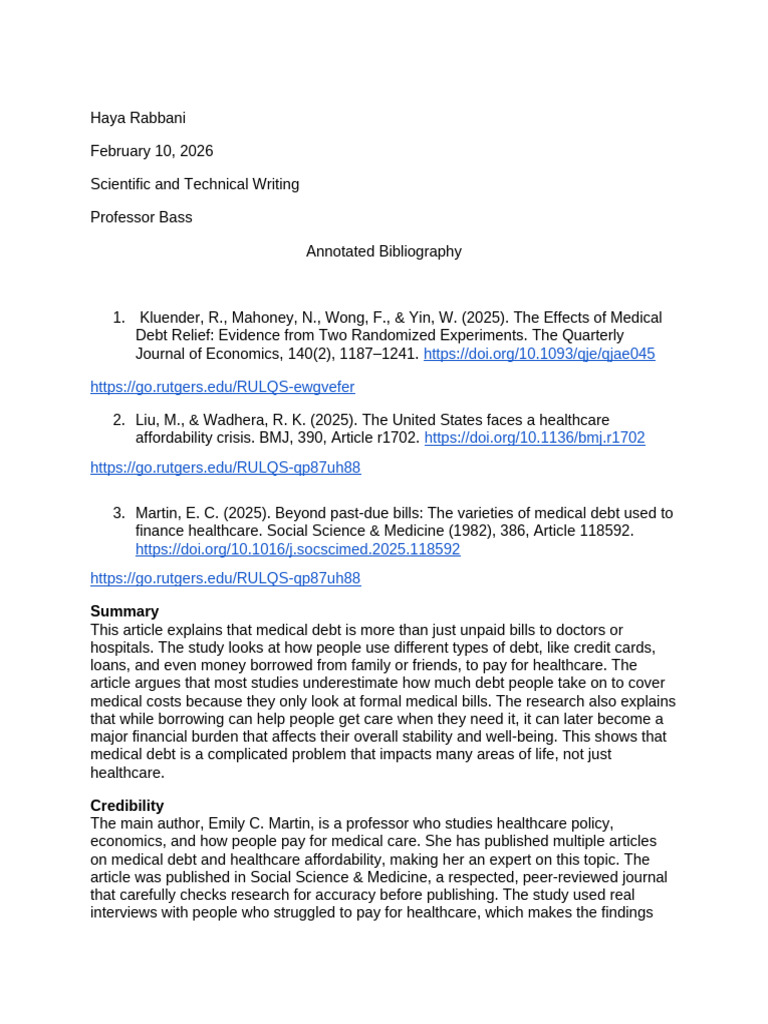 Annotated Bibliography | PDF