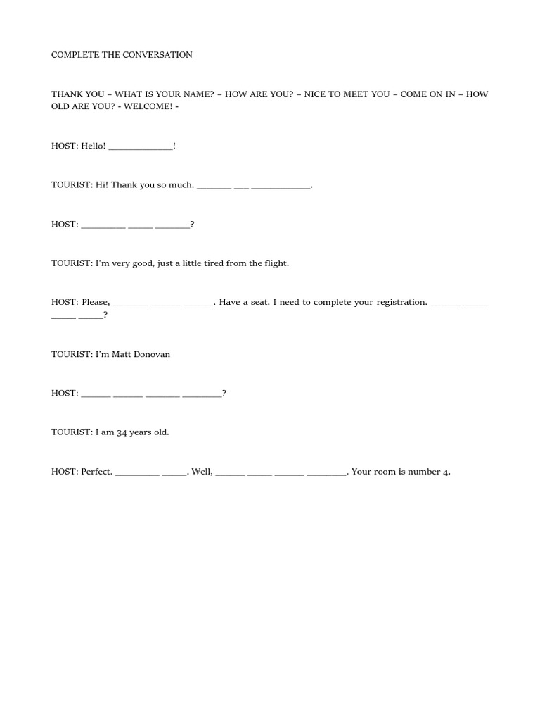 Complete The Conversation | PDF