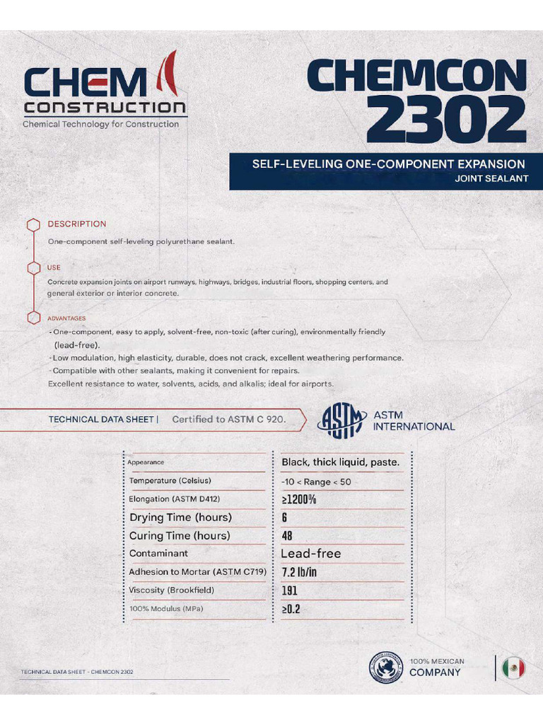 Chemcon 2302 Sellador Juntas Ficha Tecnica (5) Page 0001 | PDF