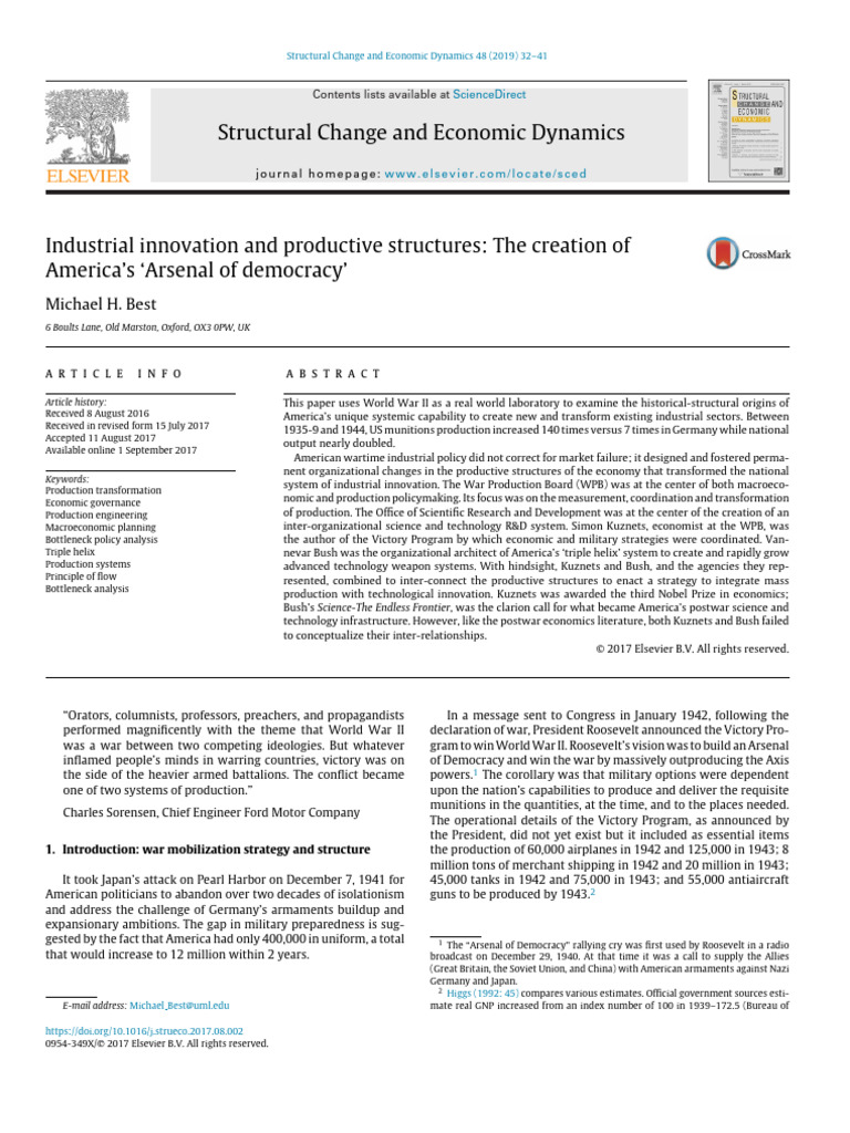 Industrial Innovation and Productive Structures: The Creation of ...
