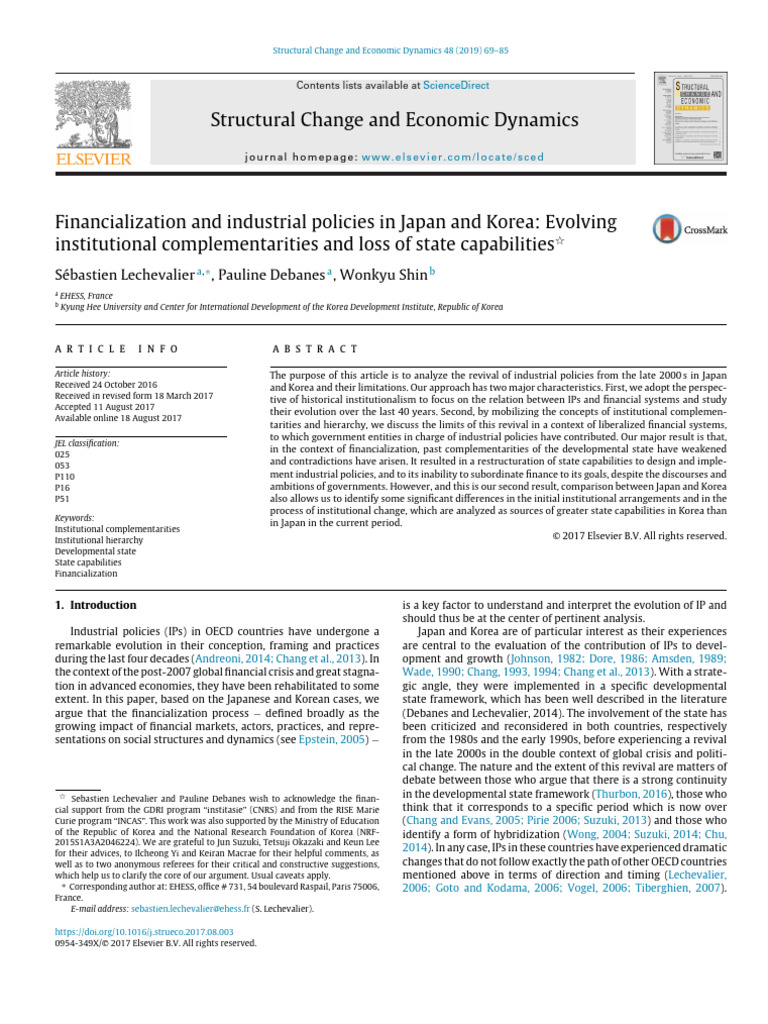 Financialization and Industrial Policies in Japan and Korea: Evolving ...