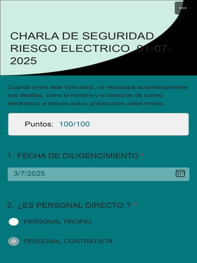 Charla de Seguridad Riesgo Electrico 01-07-2025 | PDF