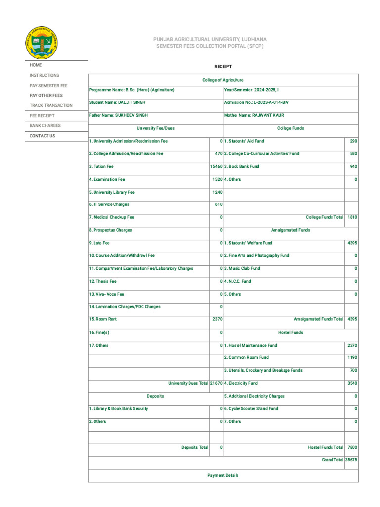PAU-SFCP System | PDF | Fee | Chess