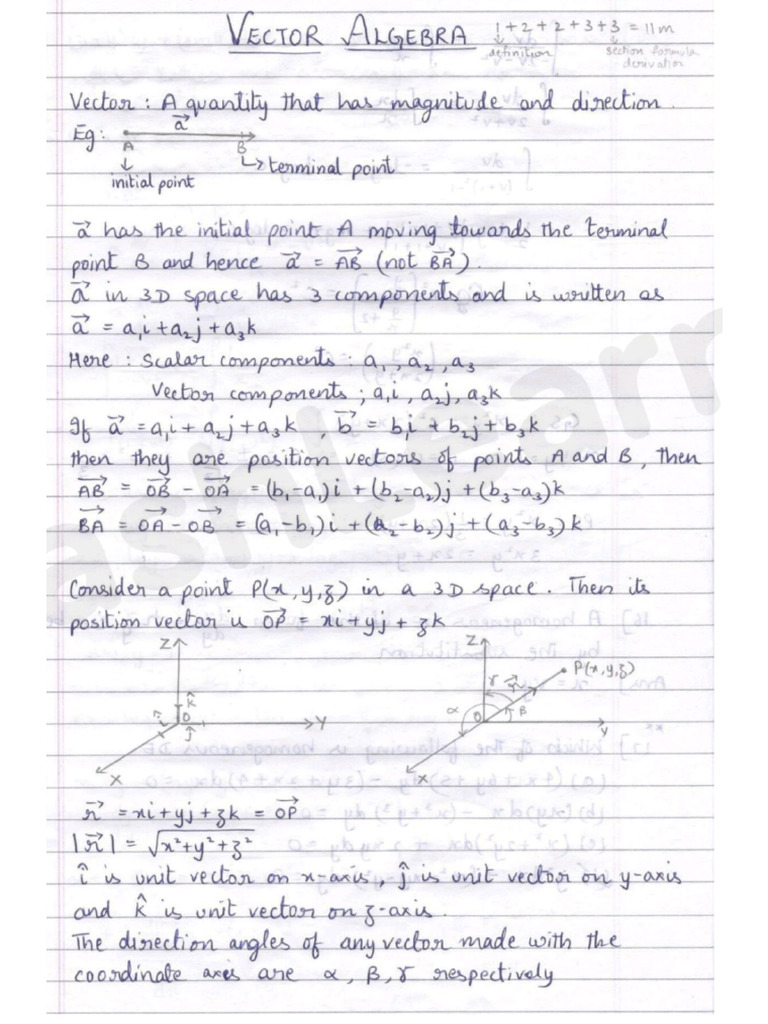 Vector & Product Vector Notes | PDF