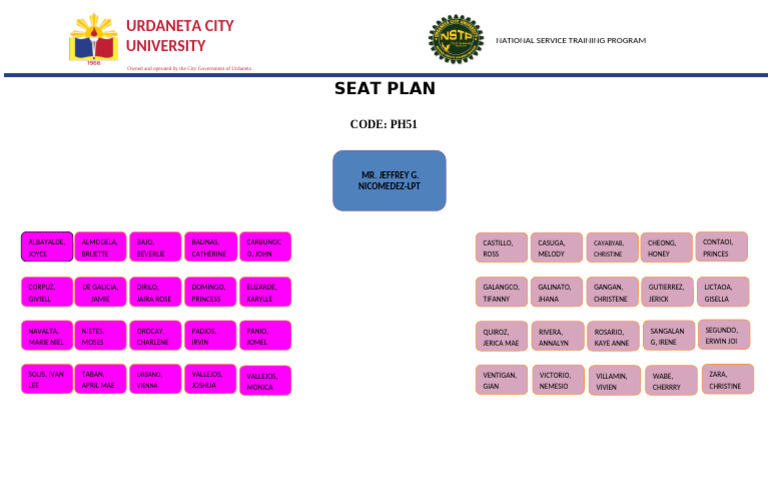 Seat Plan Block 2 Ph51 1 | PDF