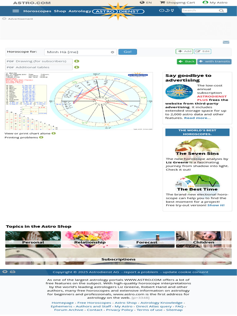 Free Astrology Chart | PDF | Horoscope | Computing
