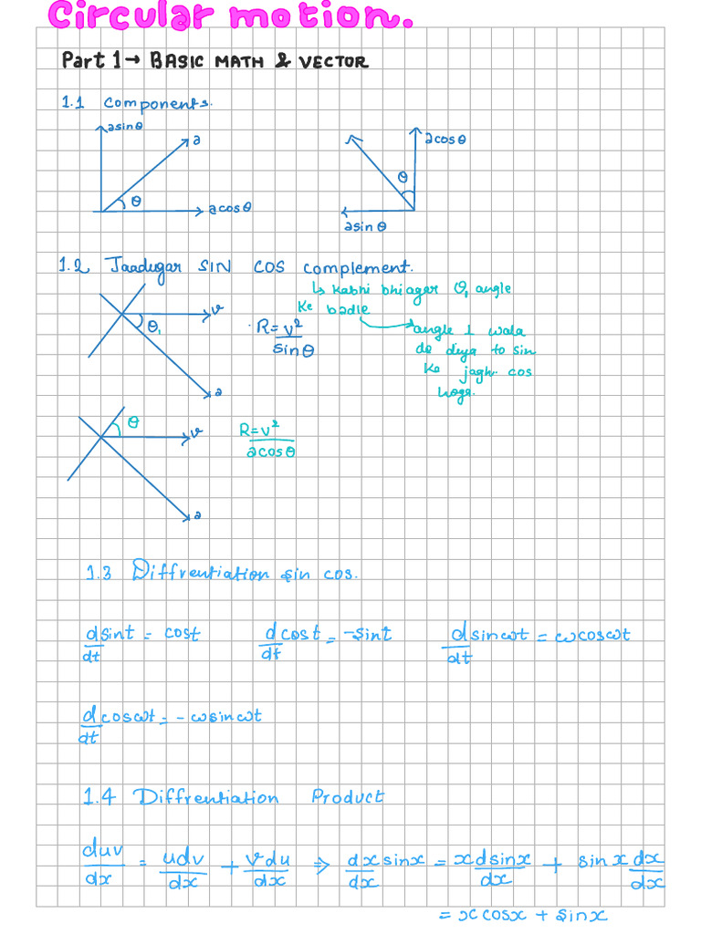 Circular Motion CLASS NOTES | PDF