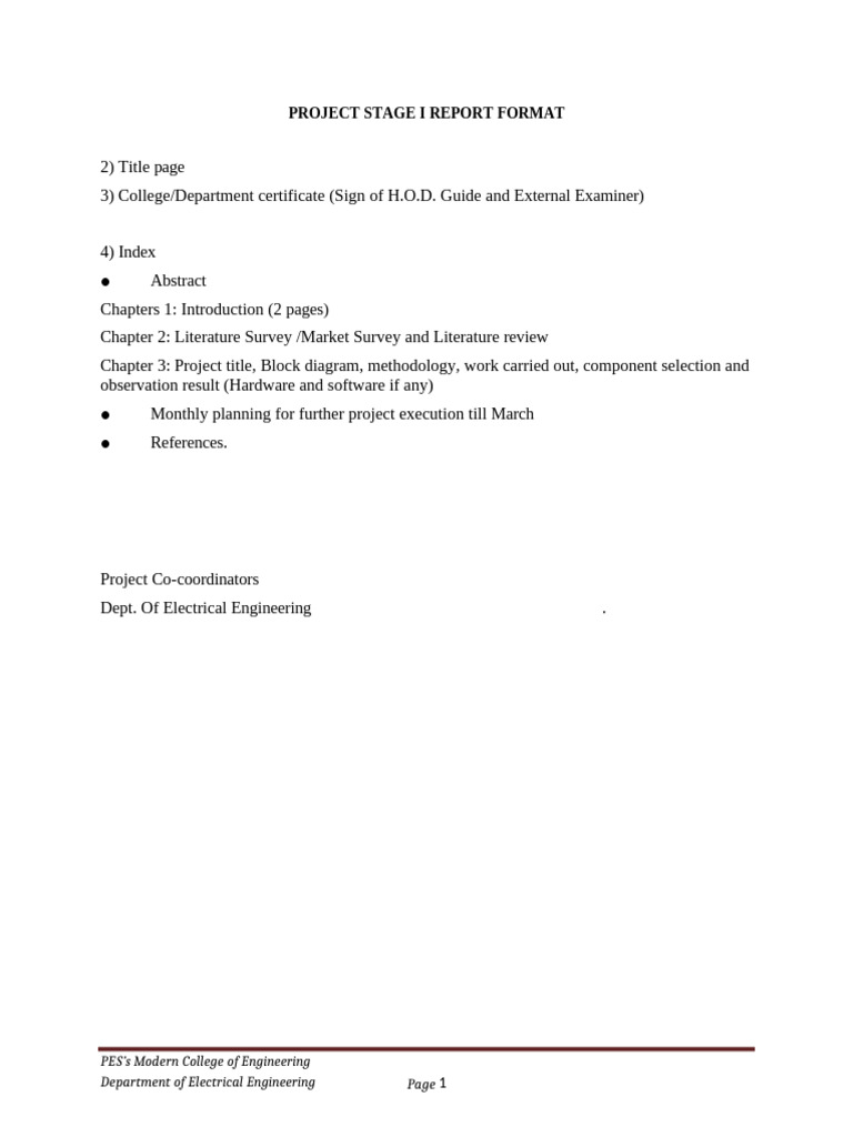 Project Stage-1 Report Format | PDF | Electric Motor | Electrical ...