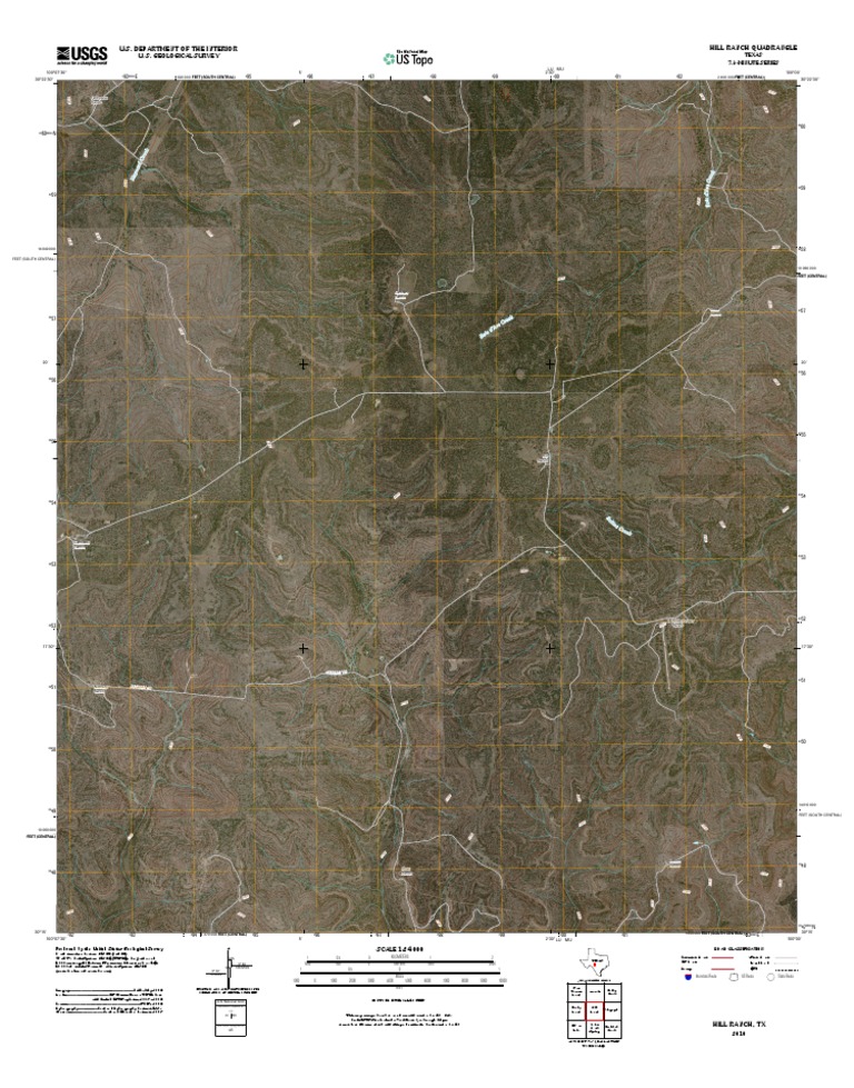 Hill Ranch Quadrangle Map, Texas | PDF | United States Geological ...